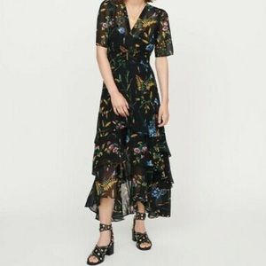 MAJE
Floral-print ruffled crepe maxi dress